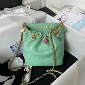Chanel Colored Gemstone Chain Bucket Bag
